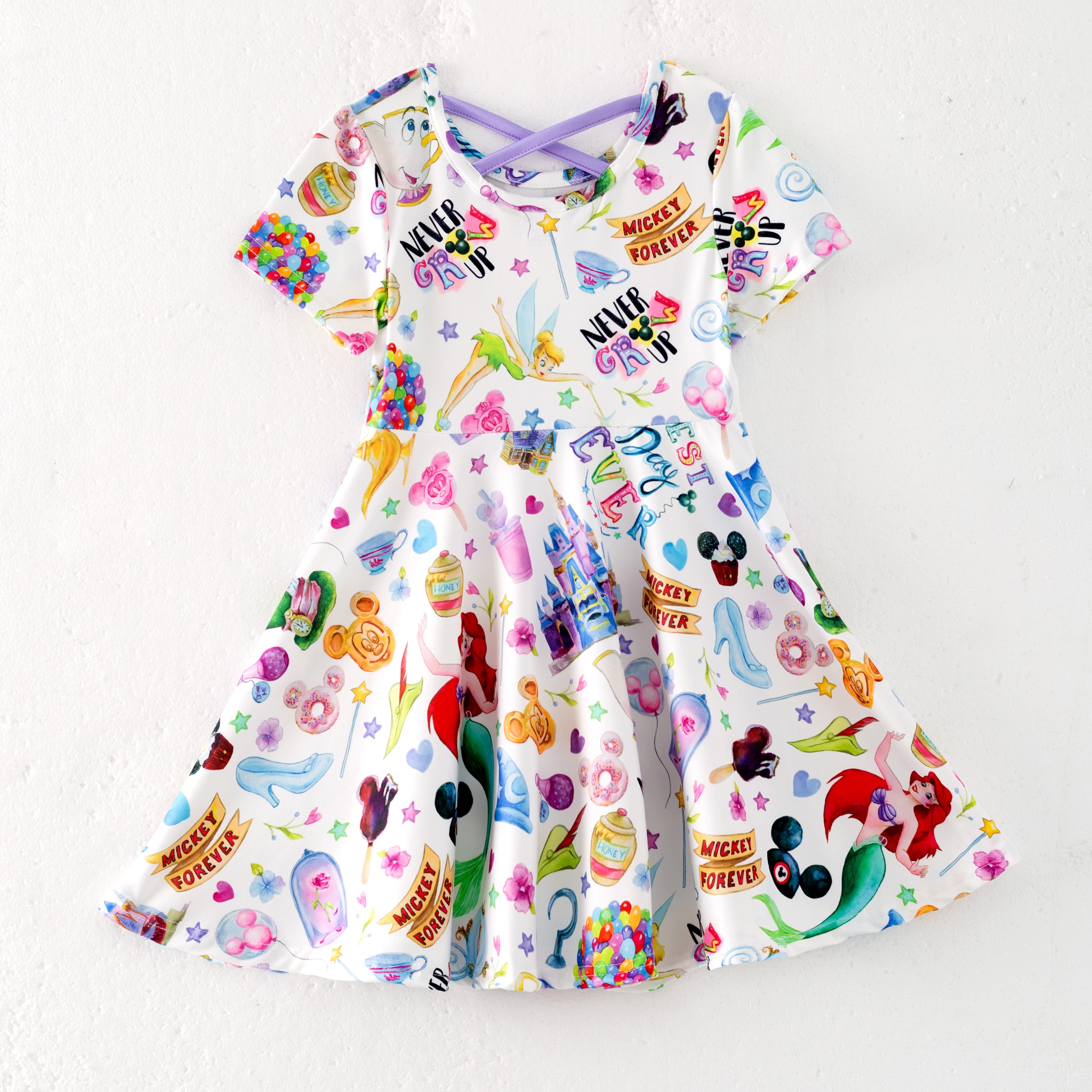 (Pre Order)Girls Spring and Summer Cartoon Character Print Dress
