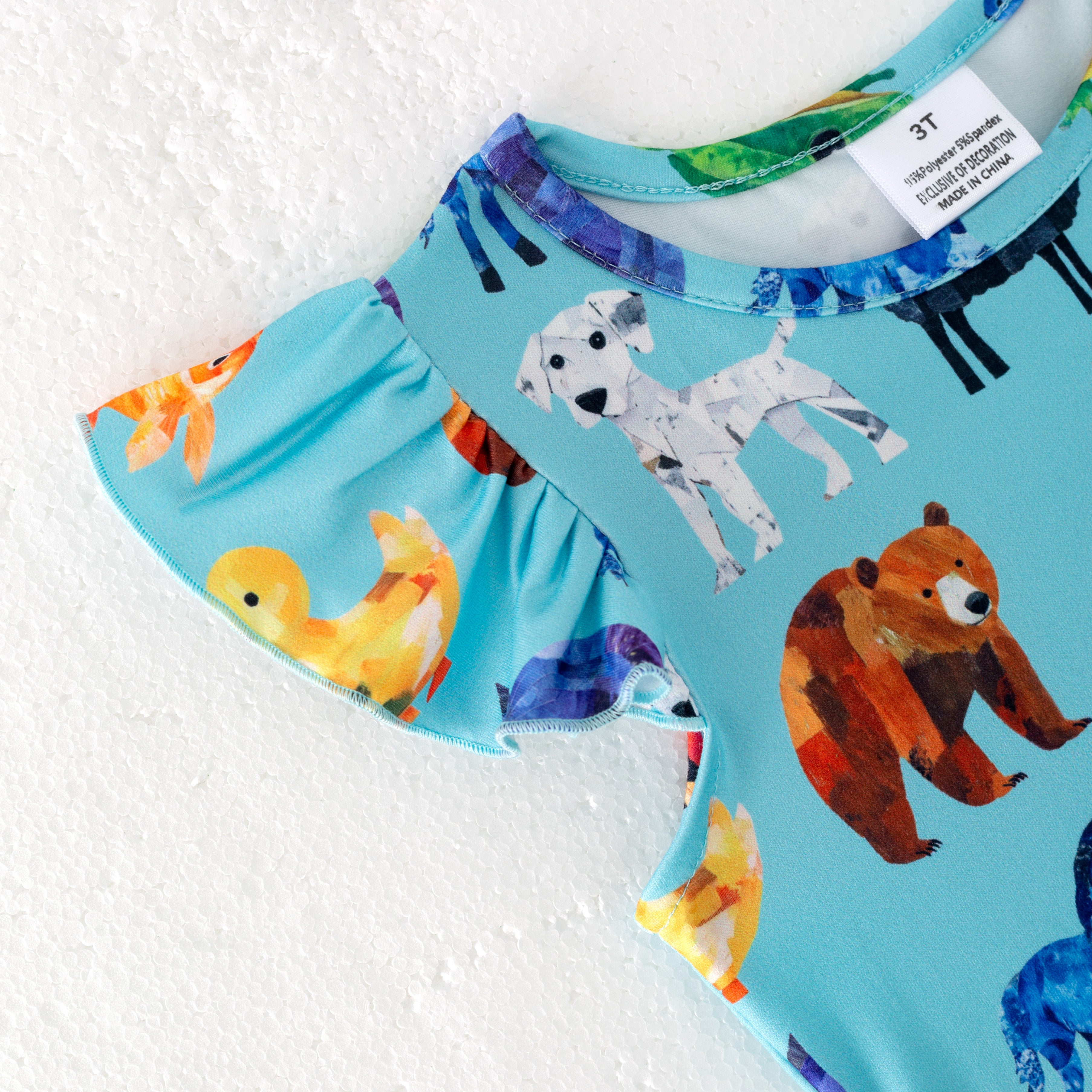 (Pre Order)Girls Spring and Summer Brown Bear Print Dress