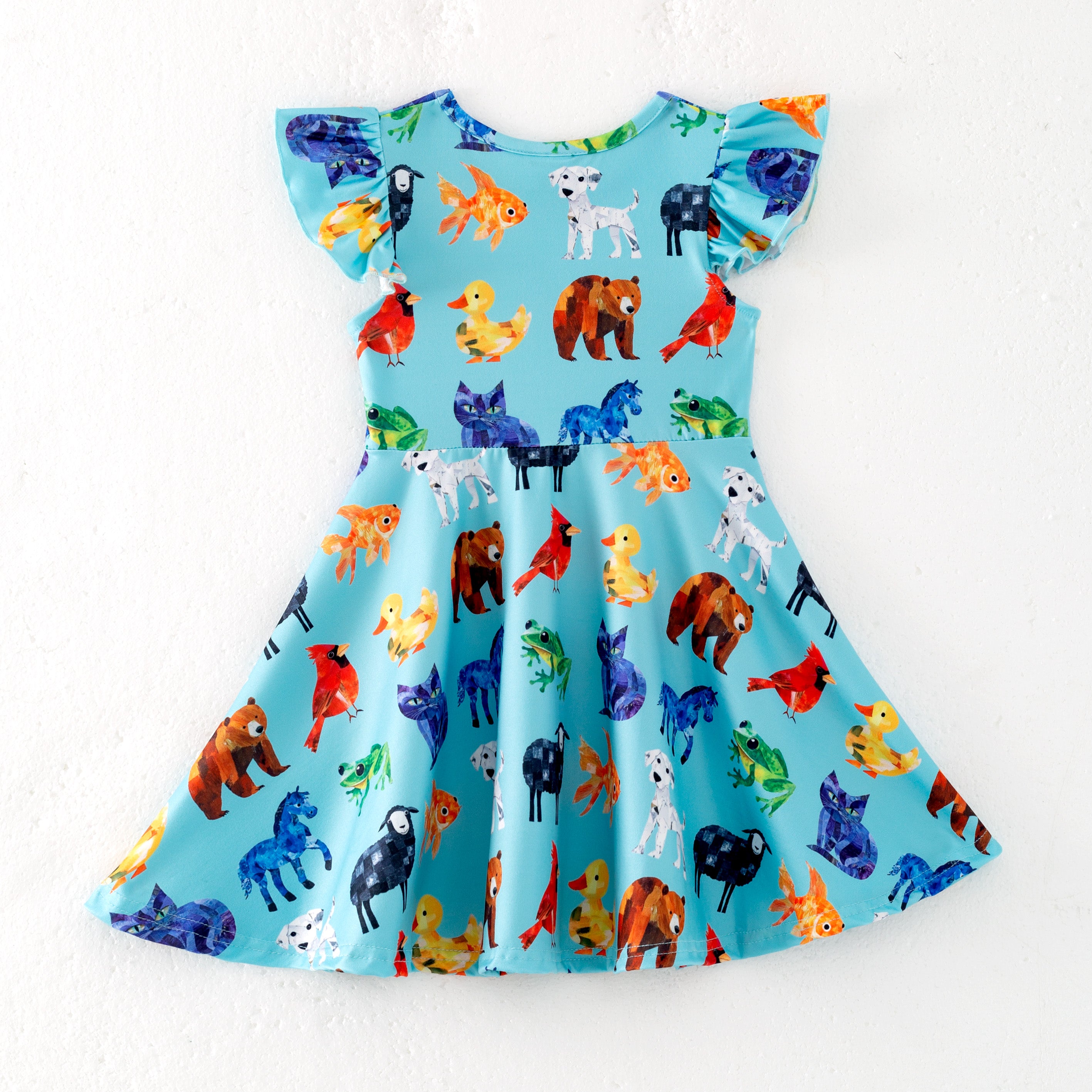 (Pre Order)Girls Spring and Summer Brown Bear Print Dress