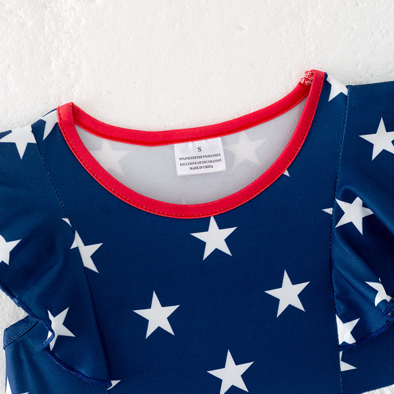 (In Stock)Girls Patriotic Print Dress