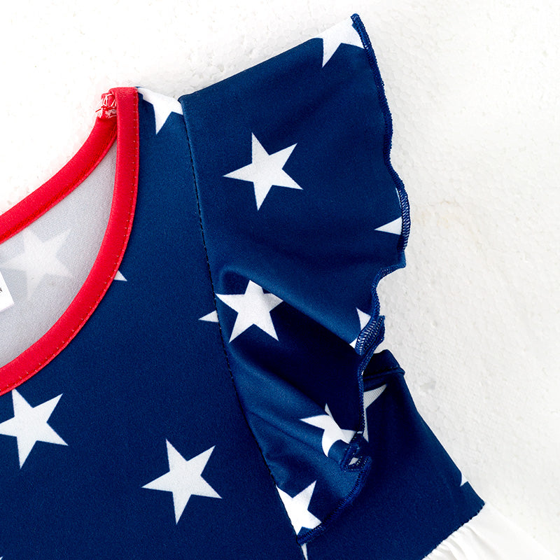 (In Stock)Girls Patriotic Print Dress