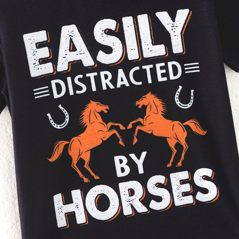 (In Stock)Boys Spring and Summer Horse Print Top