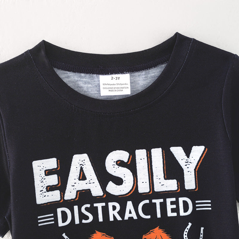 (In Stock)Boys Spring and Summer Horse Print Top