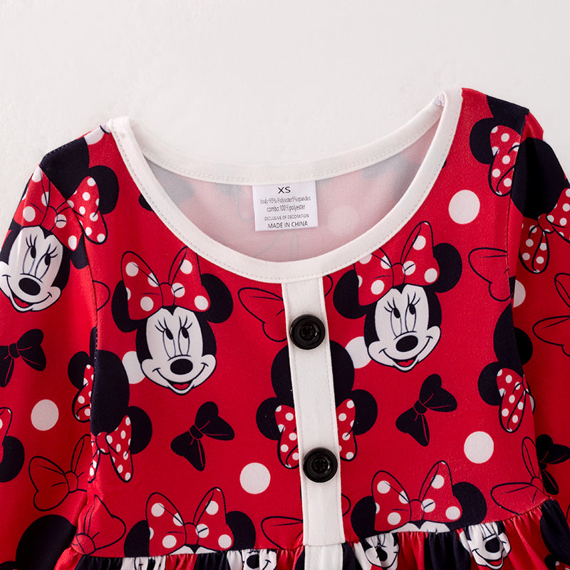 (In Stock L21-1-2)Girls Fall Cute Cartoon Print Dress