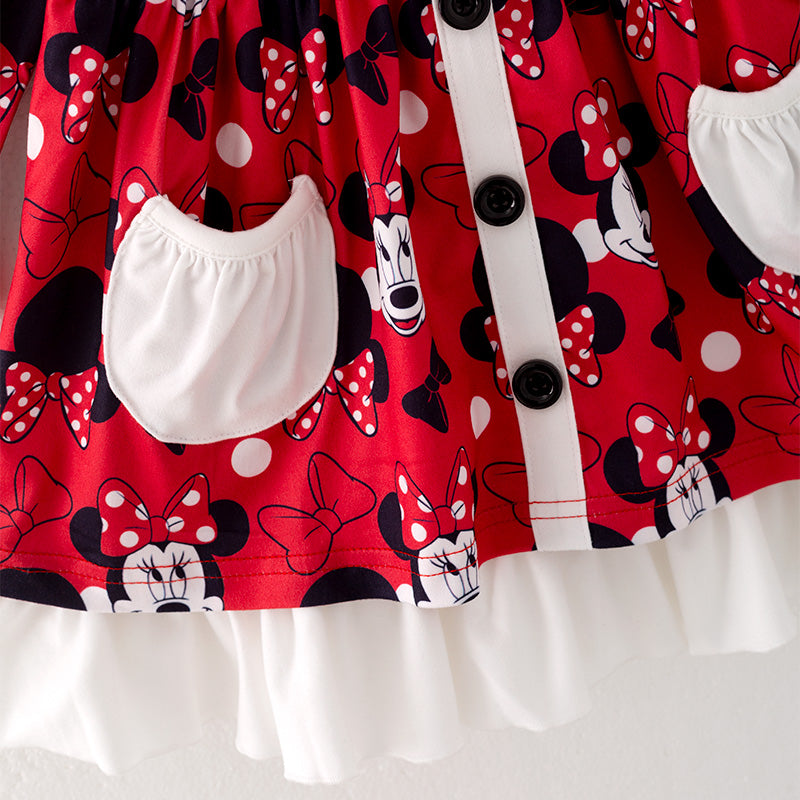 (In Stock L21-1-2)Girls Fall Cute Cartoon Print Dress