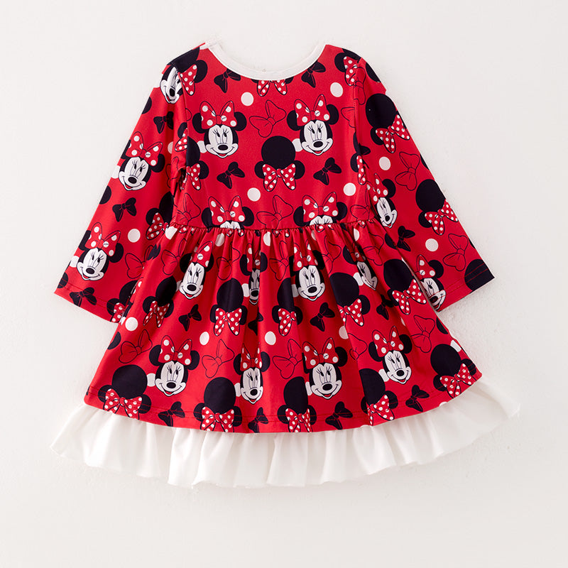 (In Stock L21-1-2)Girls Fall Cute Cartoon Print Dress