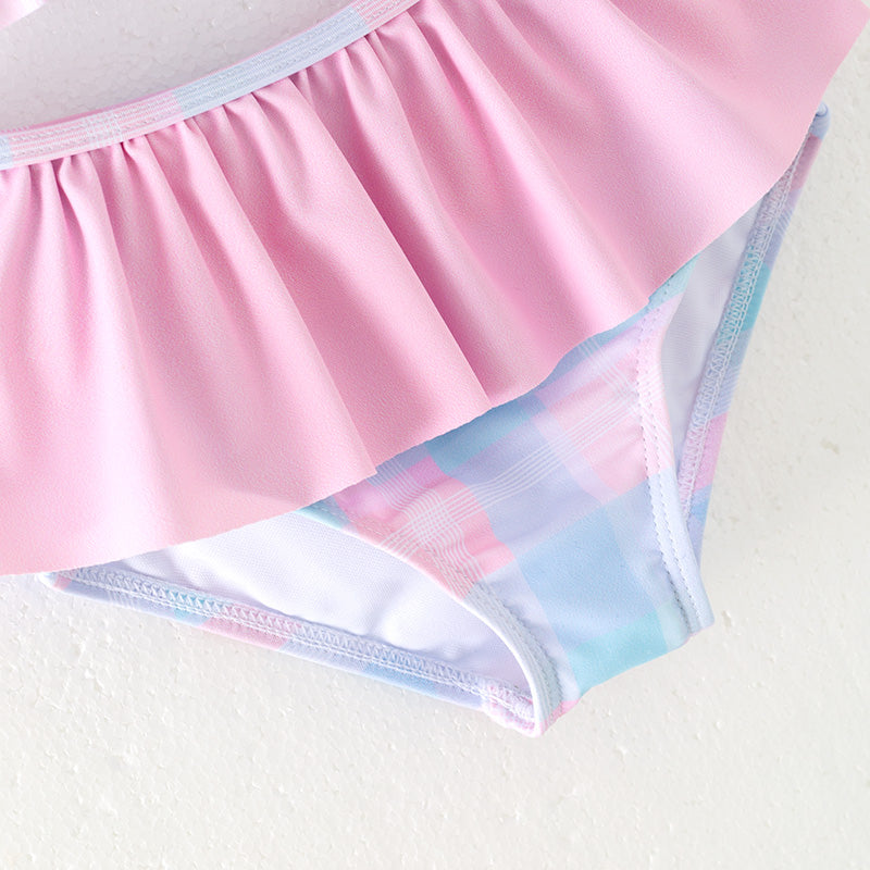 (In Stock)Girls Spring and Summer Cartoon Applique Swimsuit