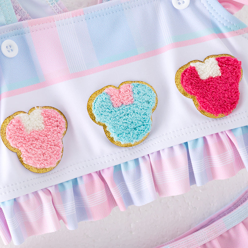 (In Stock)Girls Spring and Summer Cartoon Applique Swimsuit