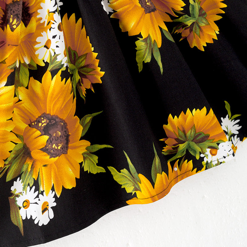(In Stock)Girls Spring and Summer Sunflower Print Dress