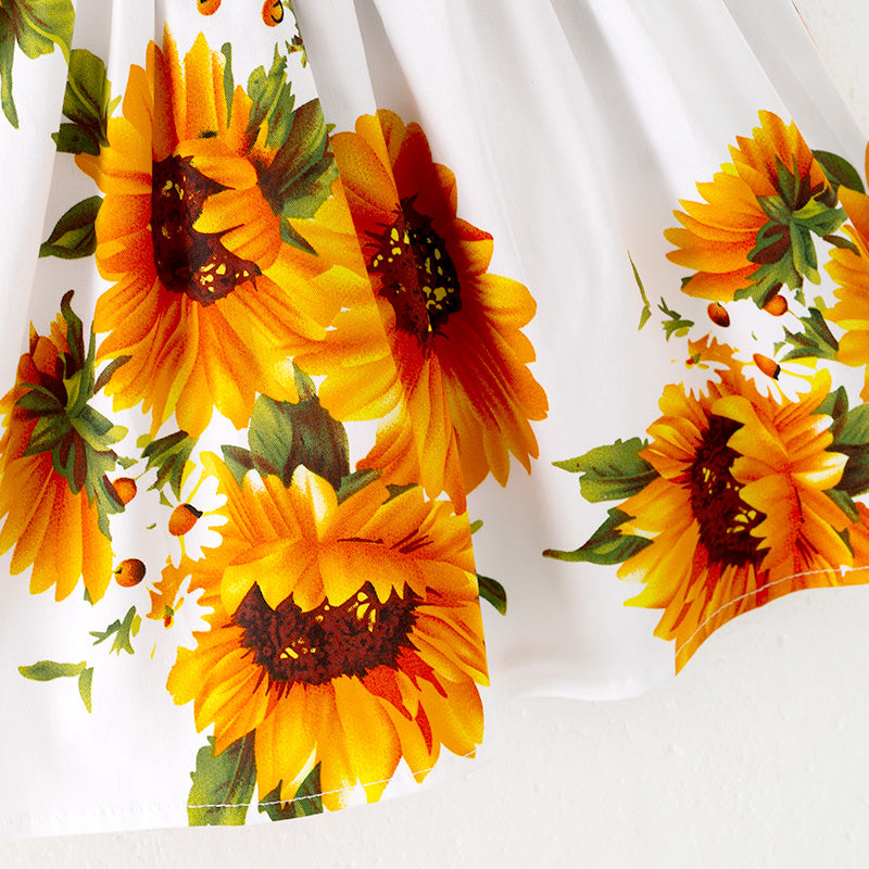 (In Stock)Girls Spring and Summer Sunflower Print Dress