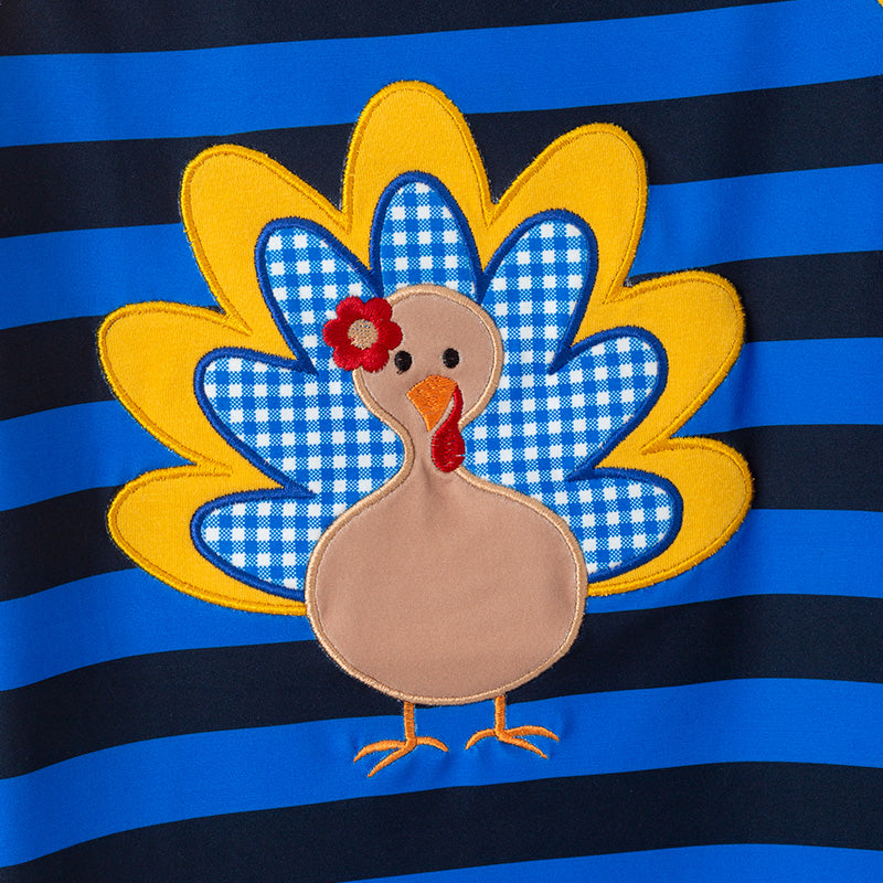 (In Stock)Boys Thanksgiving Turkey Applique Cotton Top