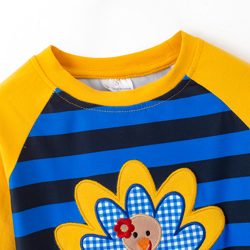 (In Stock)Boys Thanksgiving Turkey Applique Cotton Top