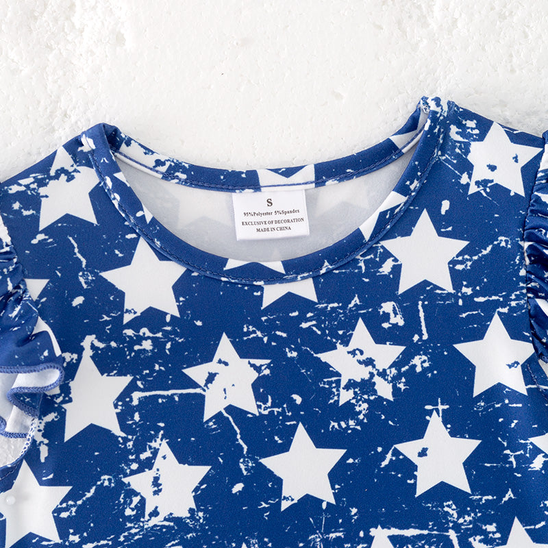 (In Stock)Girls Patriotic Print Dress
