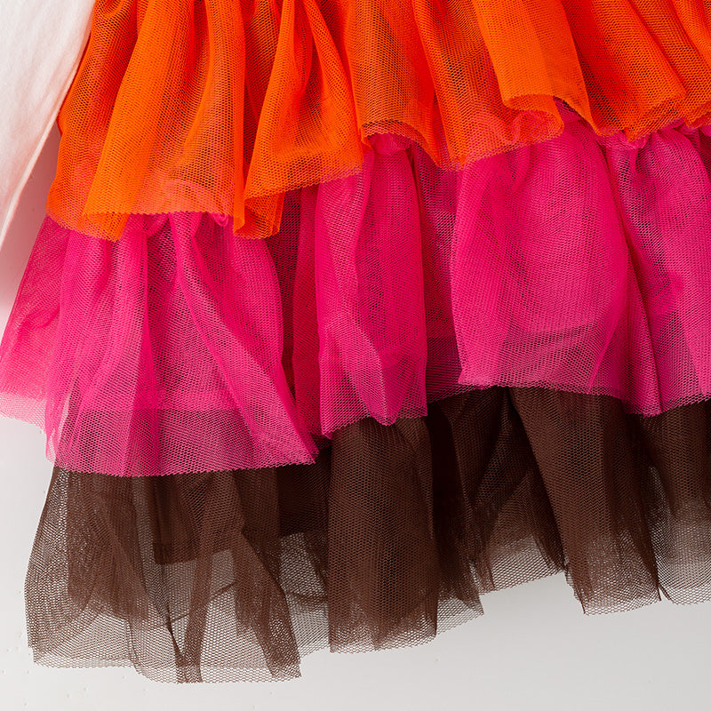 (In Stock)Girls Thanksgiving Turkey Applique Tulle Outfit Set