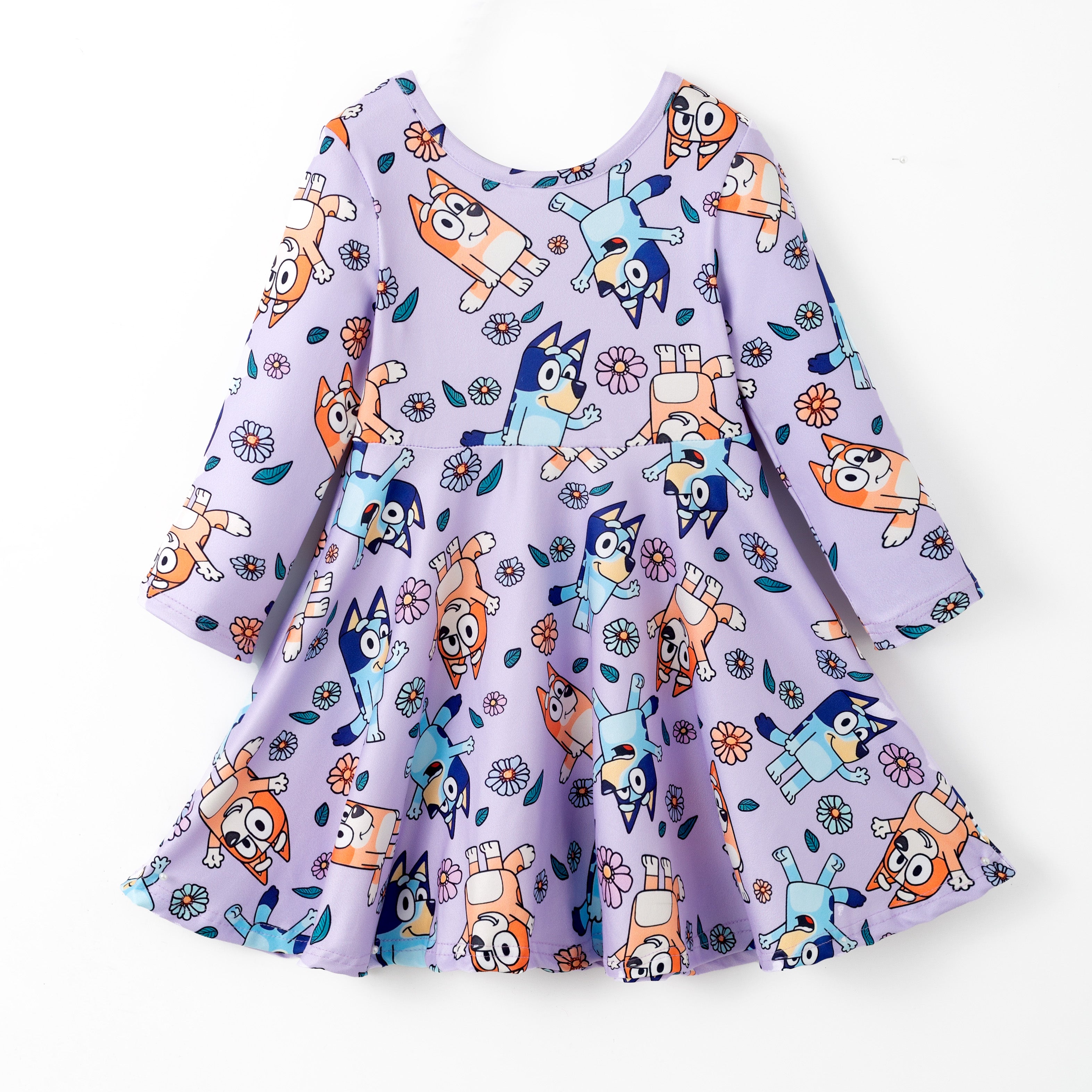 (Pre Order,Prepack Zone)Girls Fall Blue Dog Print Dress