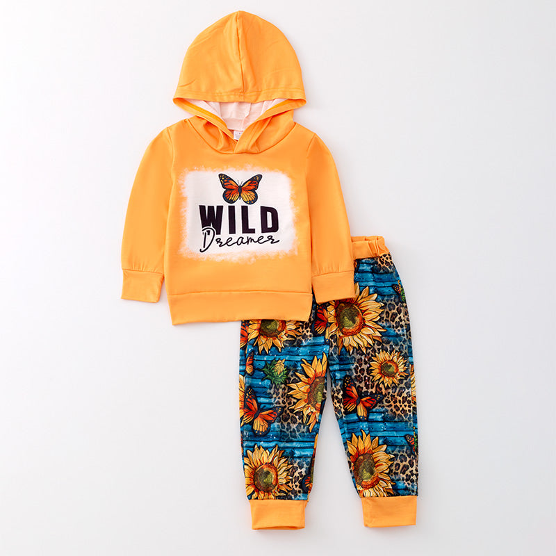(In Stock E02-02-02)Girls Fall “Wild Dream” Print Outfit Set