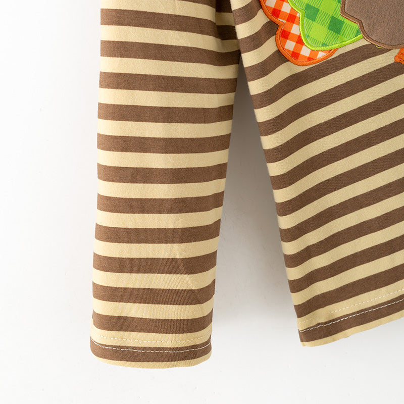 (In Stock)Boys Thanksgiving Turkey Applique Cotton Top