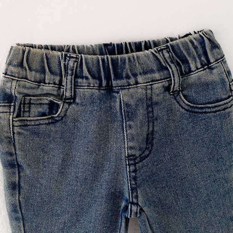 (In Stock L08-01-01)Girls Christmas Flared Jeans