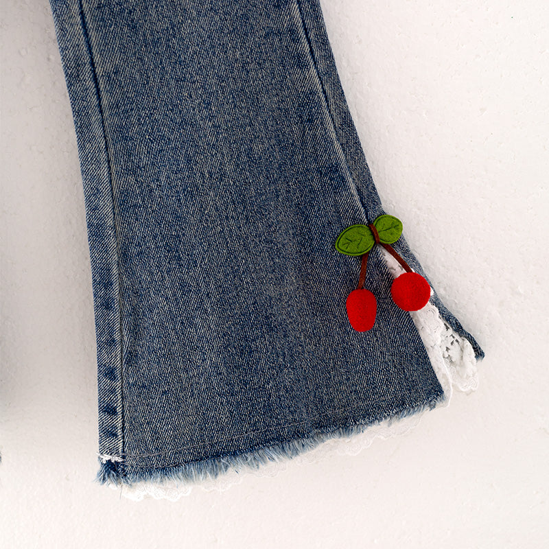 (In Stock L08-01-01)Girls Christmas Flared Jeans