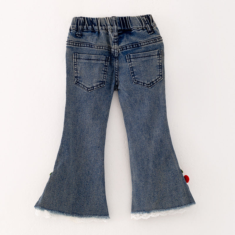 (In Stock L08-01-01)Girls Christmas Flared Jeans