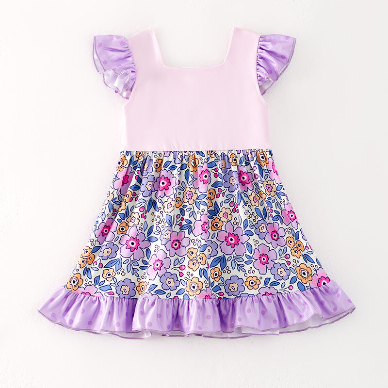 (In Stock)Girls Spring Time Print Dress
