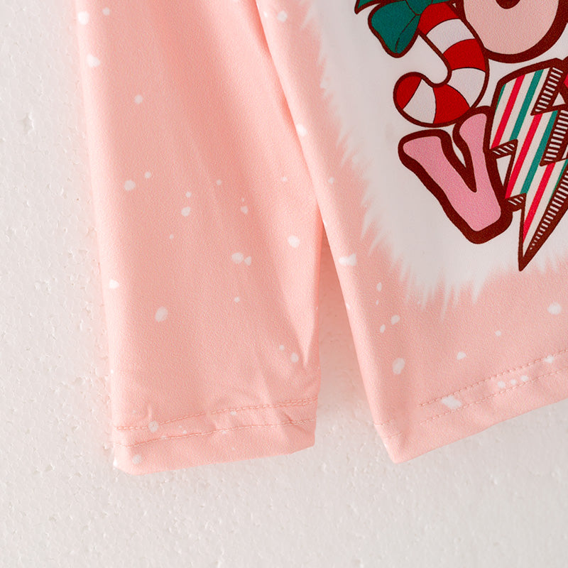 (In Stock L08-04-02)Girls Christmas Print Baby Pink Top