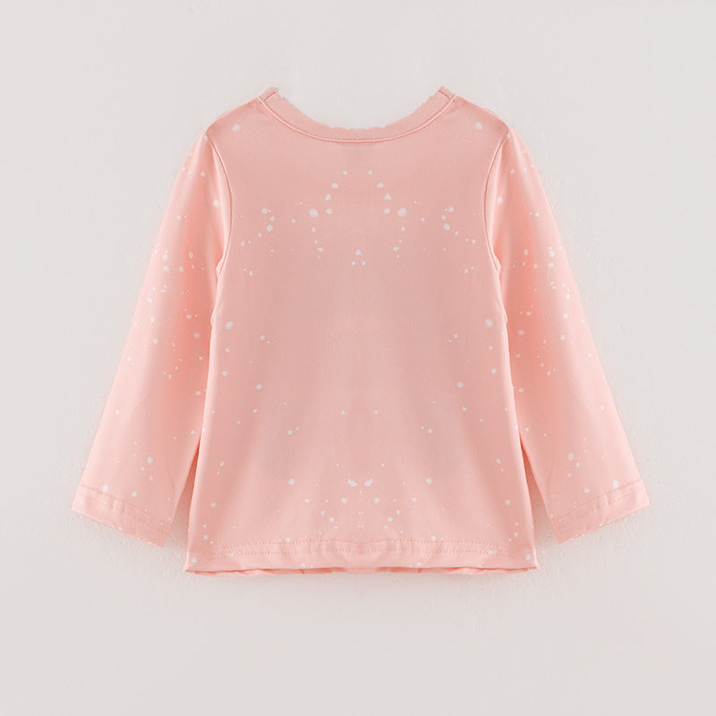 (In Stock L08-04-02)Girls Christmas Print Baby Pink Top