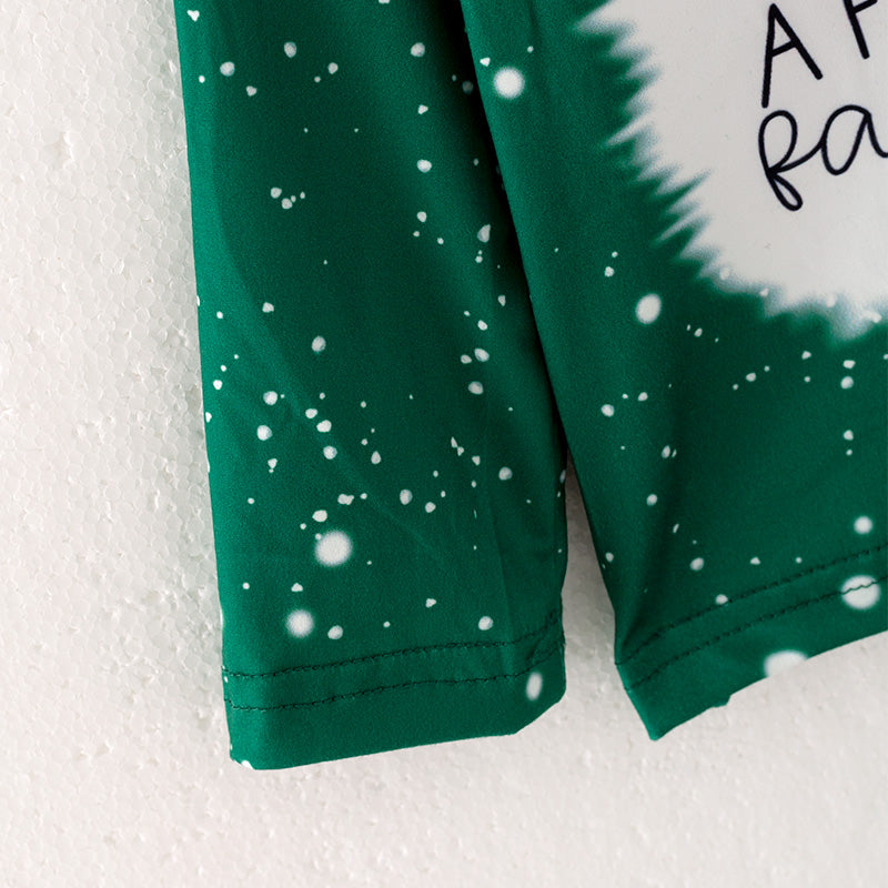 (In Stock L08-02-01)Girls Christmas Print Green Top