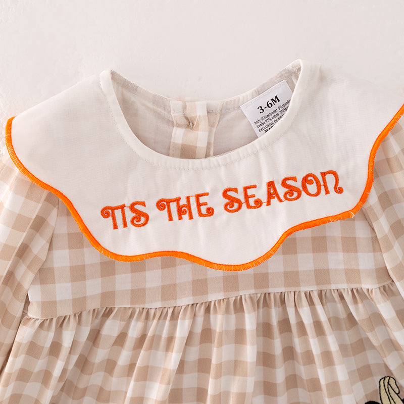 (In Stock G18-5-3)Baby Girls Halloween Cartoon Embroided Romper Set