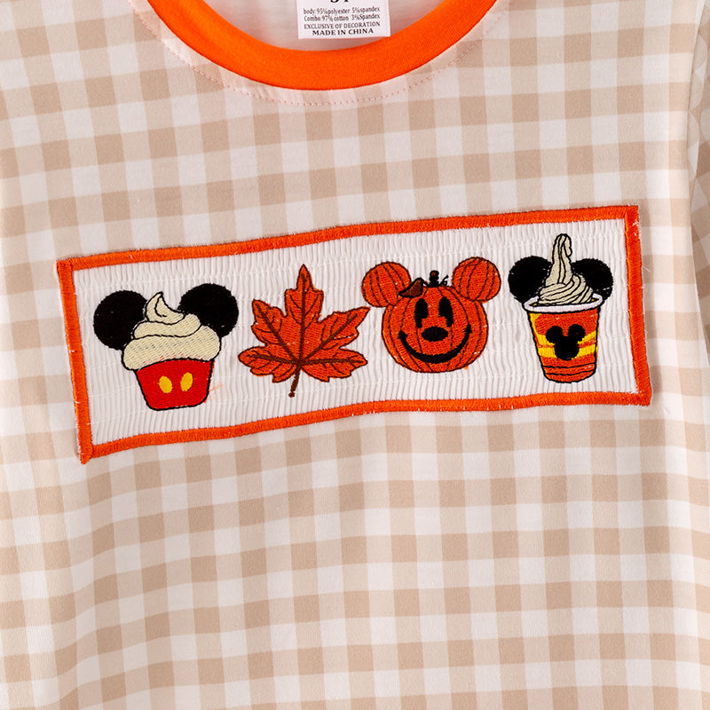 (In Stock L3-1-3)Boys Halloween Cartoon Embroided Outfit Set