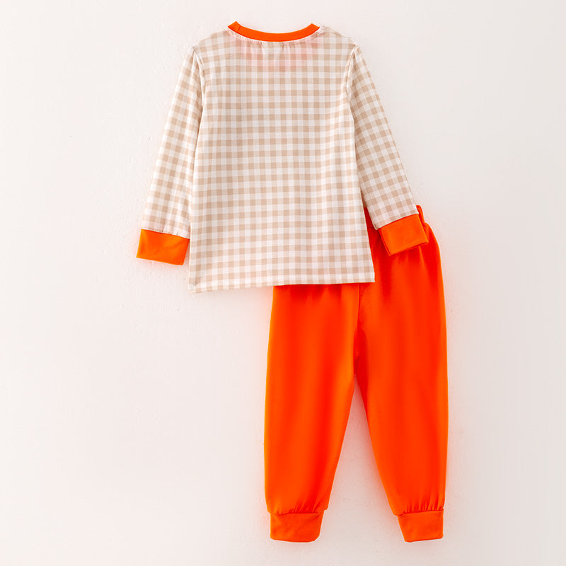 (In Stock L3-1-3)Boys Halloween Cartoon Embroided Outfit Set