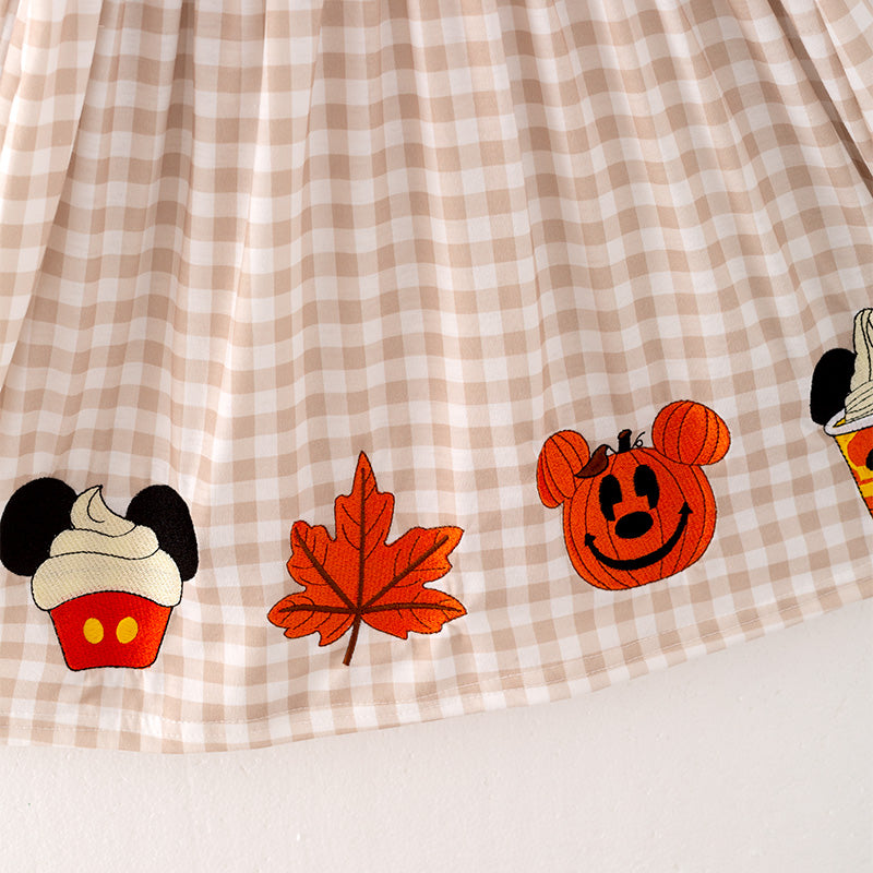 (In Stock L16-3-1)Girls Halloween Cartoon Embroided Dress