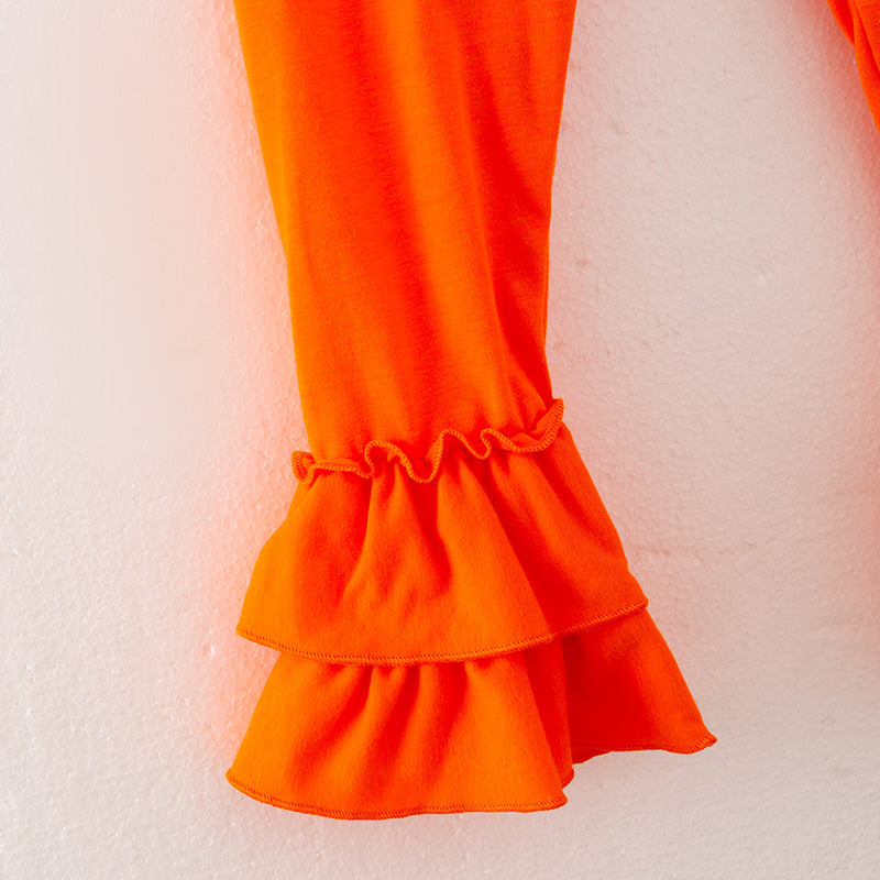 (In Stock G21-4-3)Girls Halloween Cartoon Embroided Outfit Set