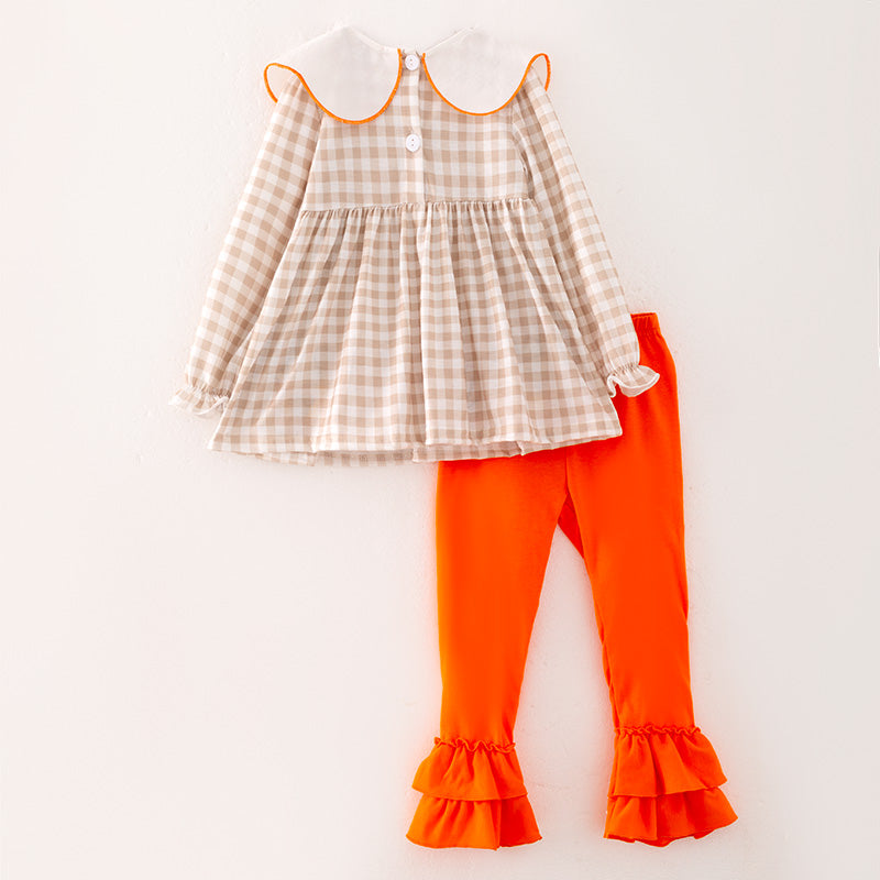 (In Stock G21-4-3)Girls Halloween Cartoon Embroided Outfit Set