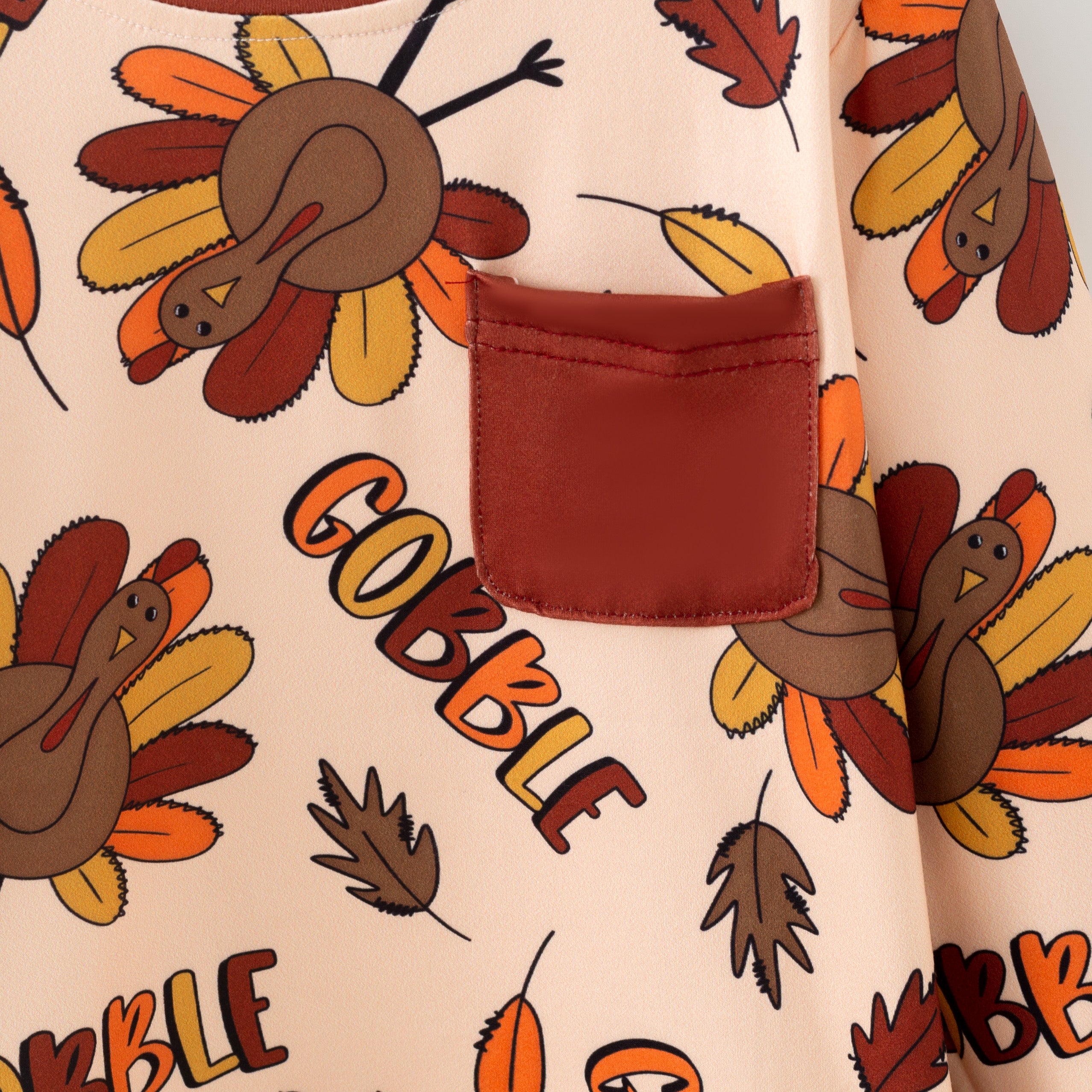 (Pre Order,Prepack Zone)Family Thanksgiving Turkey Print Set&Top