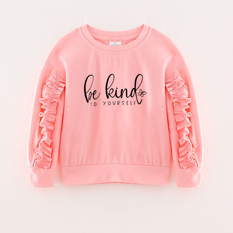 (In Stock E28-3-2)Girls Fall BE KIND Print Top