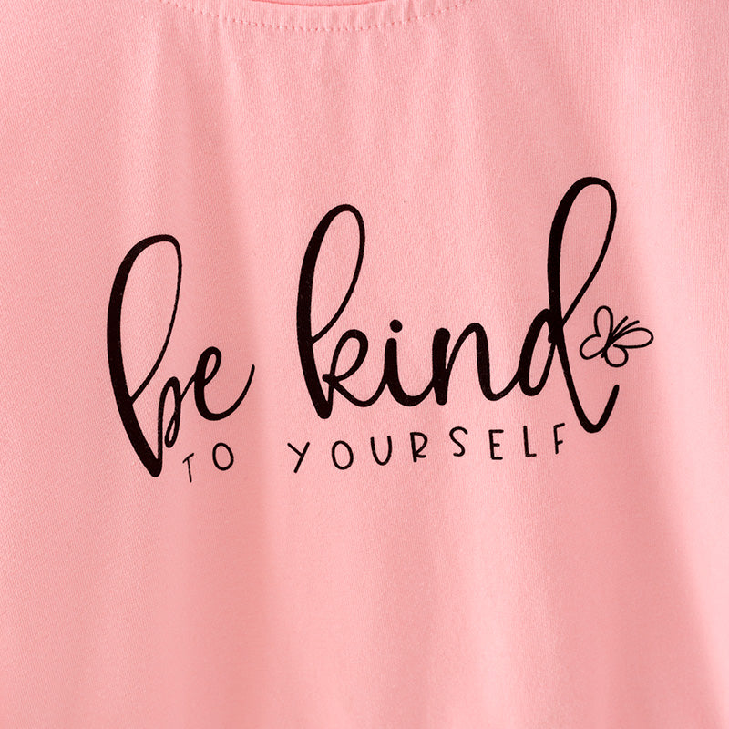 (In Stock E28-3-2)Girls Fall BE KIND Print Top