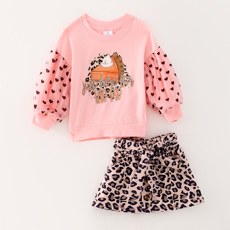(In Stock Q01-05-02)Girls Thanksgiving Print Skirt Set