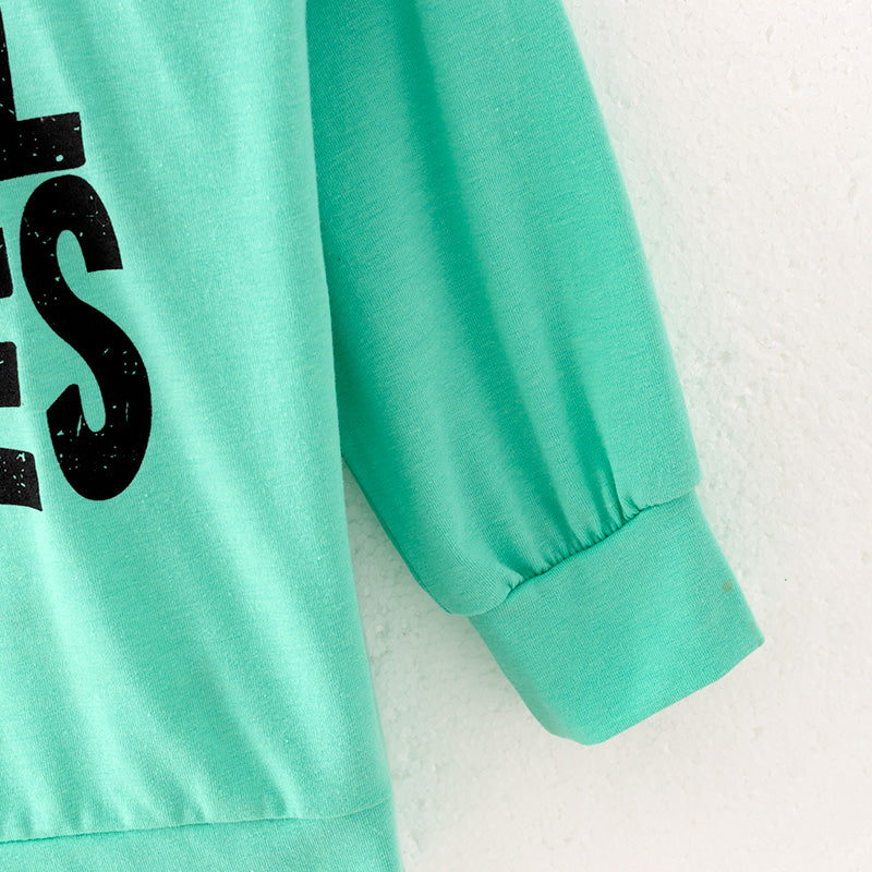 (In Stock E27-5-2)Girls Fall “FALL VIBES” Print Top