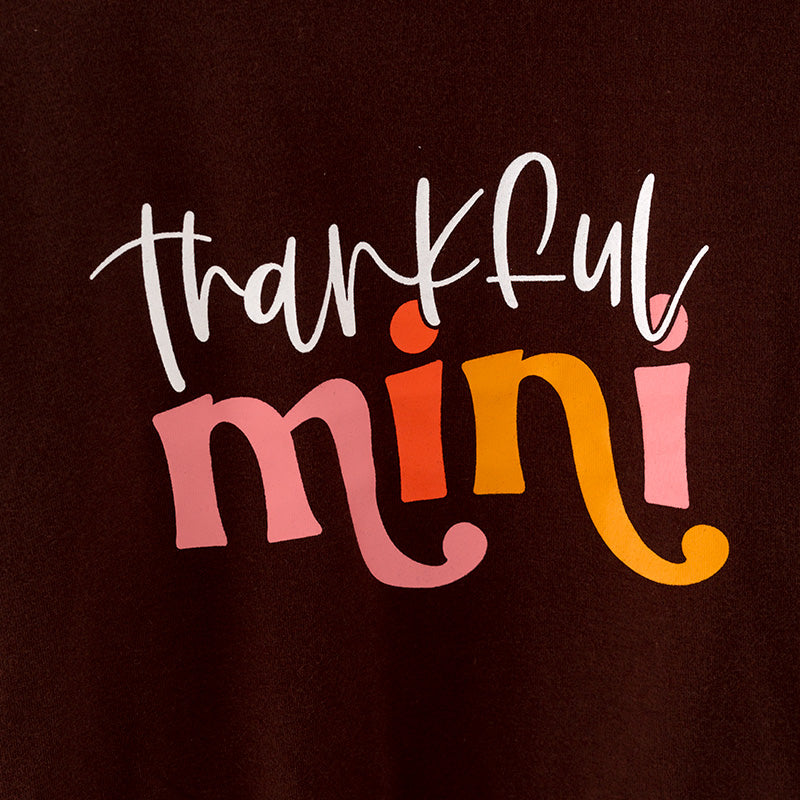 (In Stock L19-04-01)Mommy and Me “thankful MAMA and MINI” Print Top