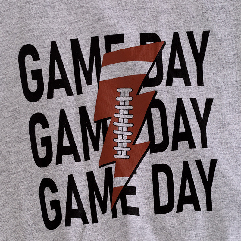 (In Stock L21-03-03)Girls Fall “GAME DAY” Print Top