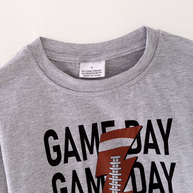 (In Stock L21-03-03)Girls Fall “GAME DAY” Print Top