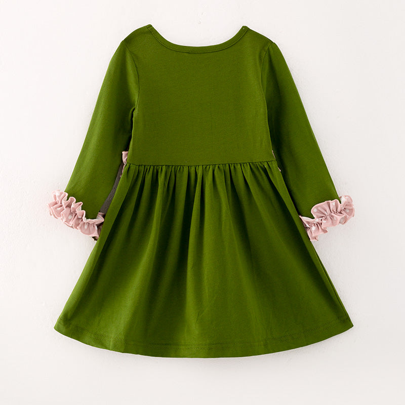 (In Stock Q06-02-02)Girls Thanksgiving Pumpkin Embroidery Dress