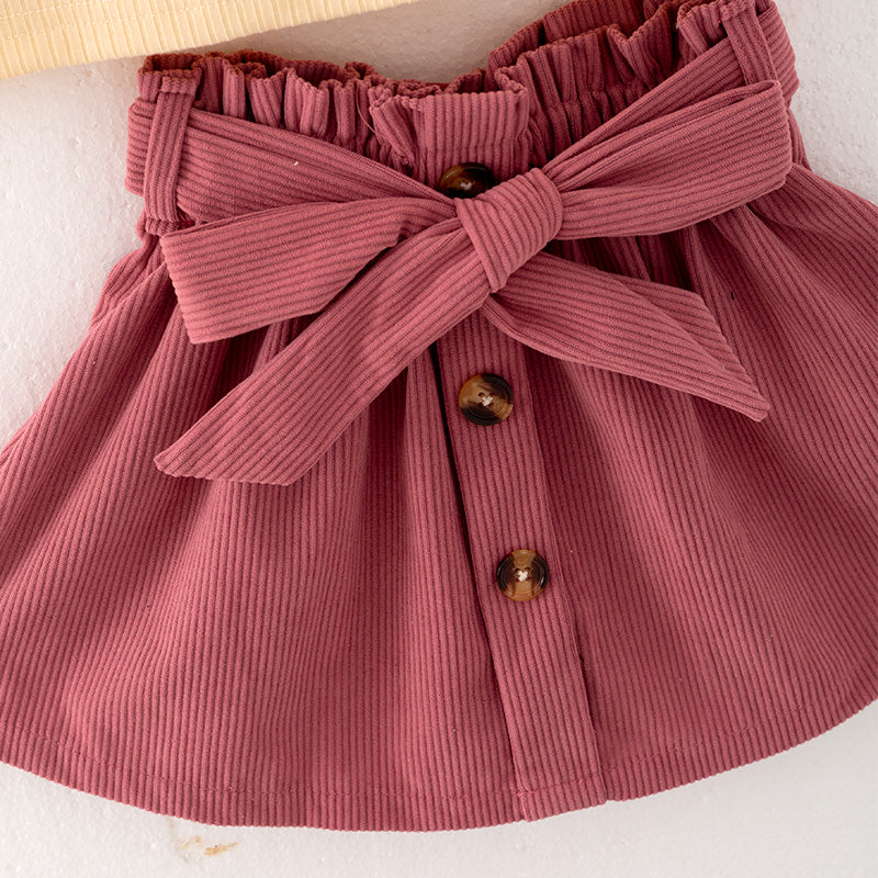 (In Stock Q02-05-01)Girls Thanksgiving Print Skirt Set