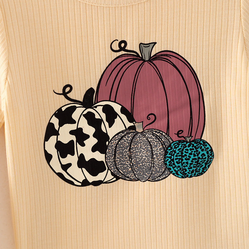 (In Stock Q02-05-01)Girls Thanksgiving Print Skirt Set