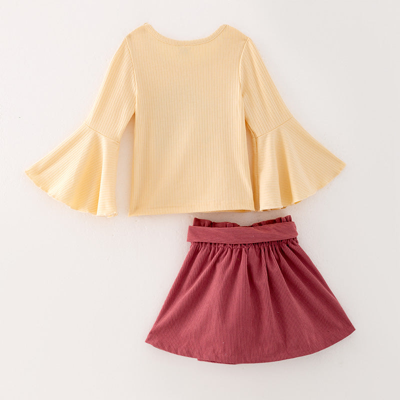 (In Stock Q02-05-01)Girls Thanksgiving Print Skirt Set
