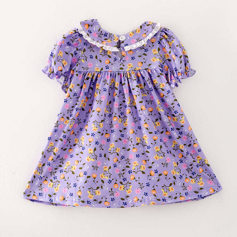 (In Stock Q4-1-1)Girls Thanksgiving Embroidery Dress