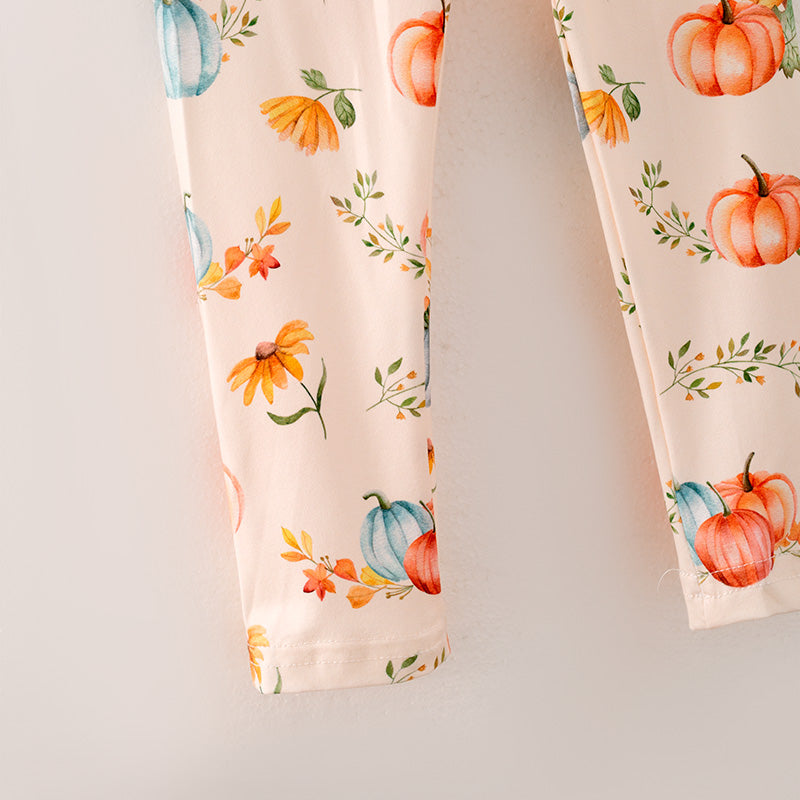 (In Stock Q4-5-1)Girls Thanksgiving Print Outfit Set
