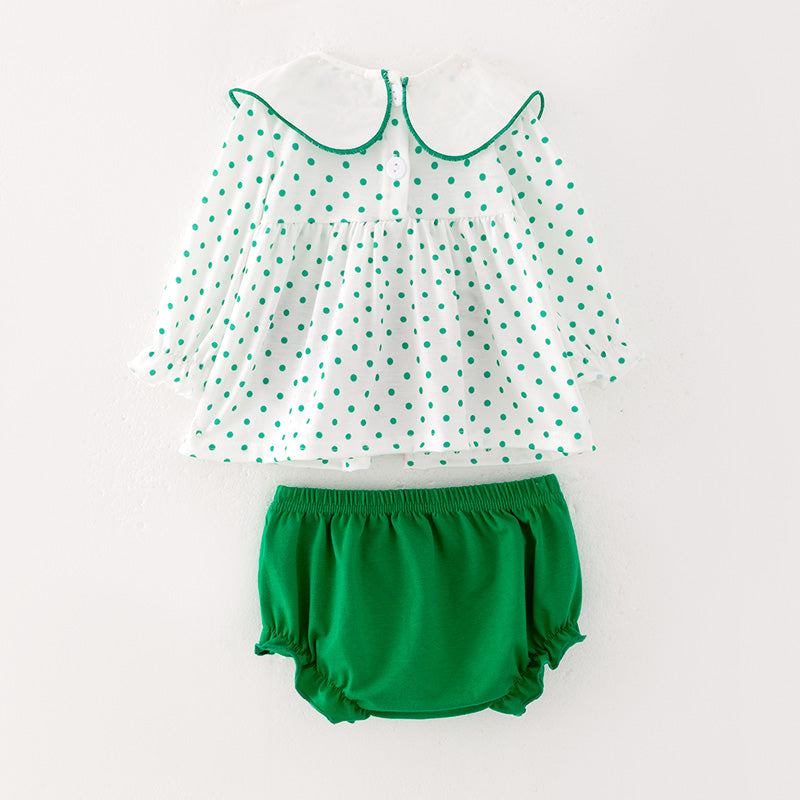 (In Stock A5-2-3) Baby Girls Christmas Cartoon Embroided Romper Set