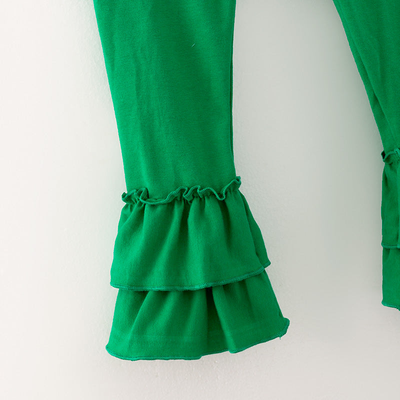 (In Stock A5-4-3)Girls Christmas Cartoon Embroided Outfit Set